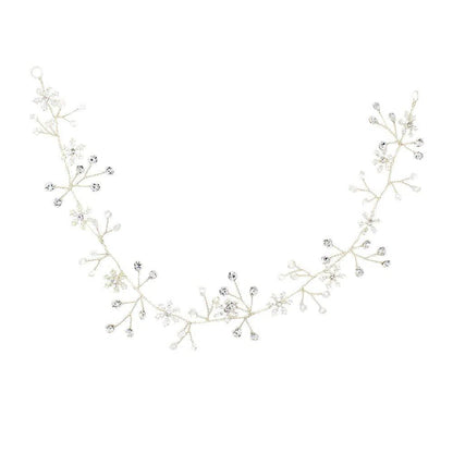 Crystal Sprig Bridal Headpiece Headband ACC1099-Headpieces 2025 -Viniodress-Silver-