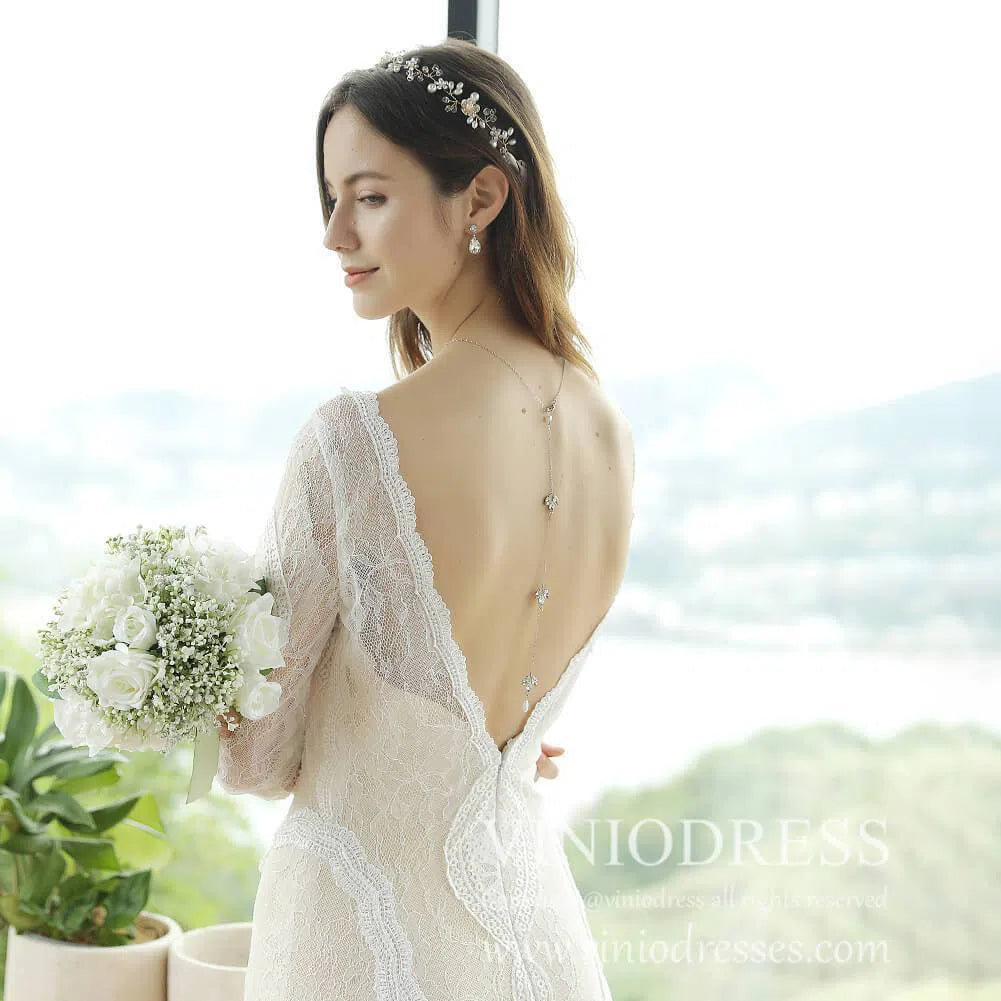Crystals and Pearls Tie Backdrop Necklace Viniodress AC1026-Bridal Jewelry 2025 -Viniodress-Silver-
