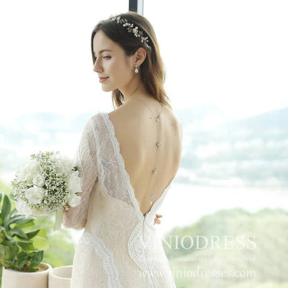 Crystals and Pearls Tie Backdrop Necklace Viniodress AC1026-Bridal Jewelry 2025 -Viniodress-Silver-