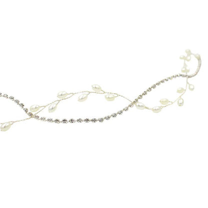 Crystals Bridal Headband with Pearls Viniodress ACC1090-Headpieces 2025 -Viniodress-Silver-