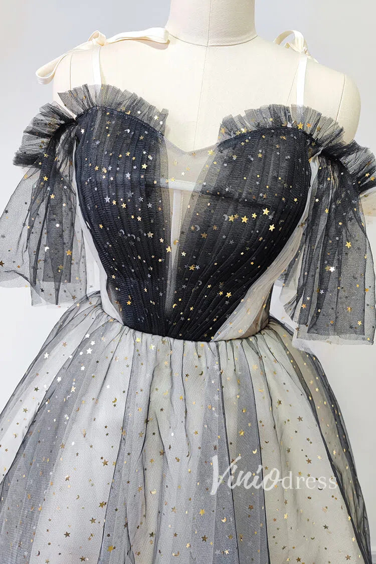 Cute Black Sparkly Homecoming Dresses for Teens SD1224-Homecoming Dresses 2025 -Viniodress-Black-Custom Size-