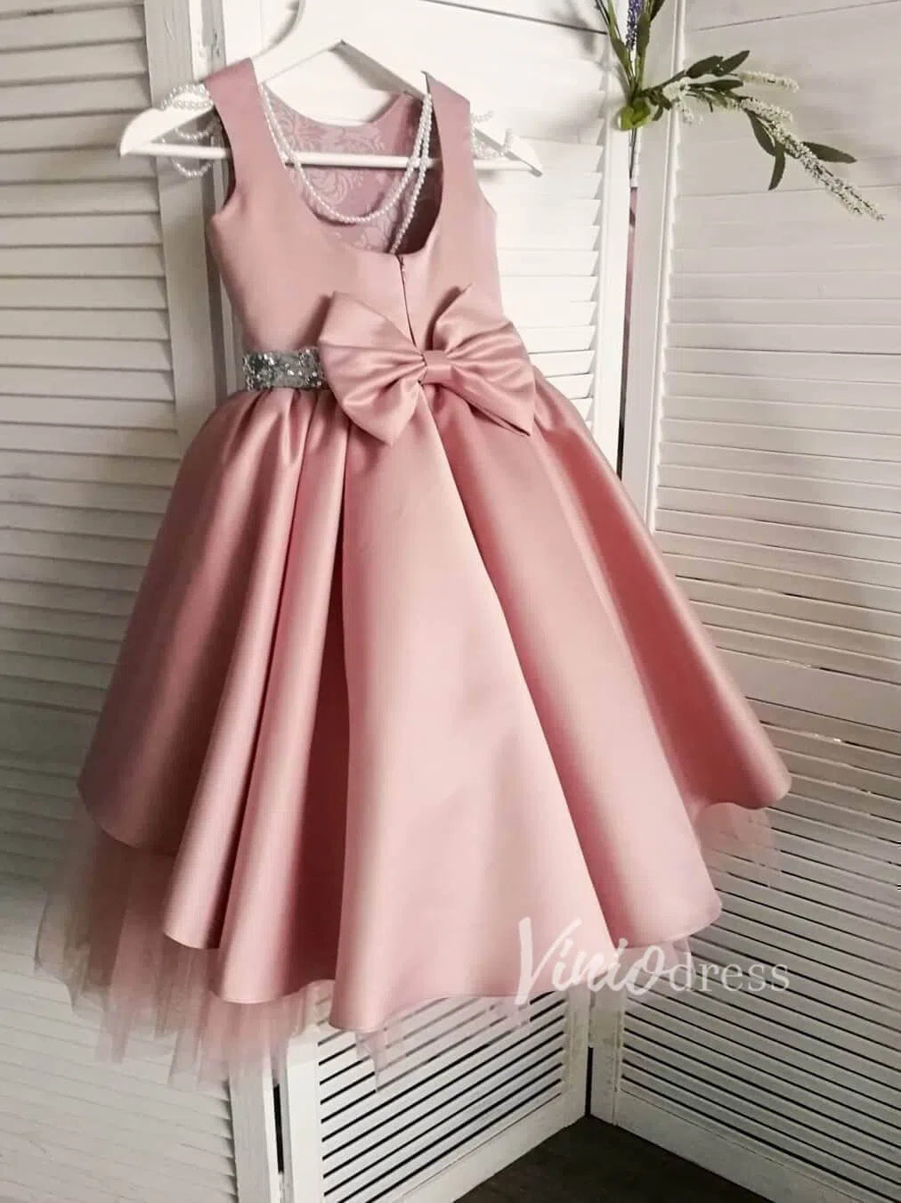 Cute Dusty Rose Flower Girl Dresses GL1026-flower girl dresses-Viniodress-Dusty Rose-Custom Size-Viniodress