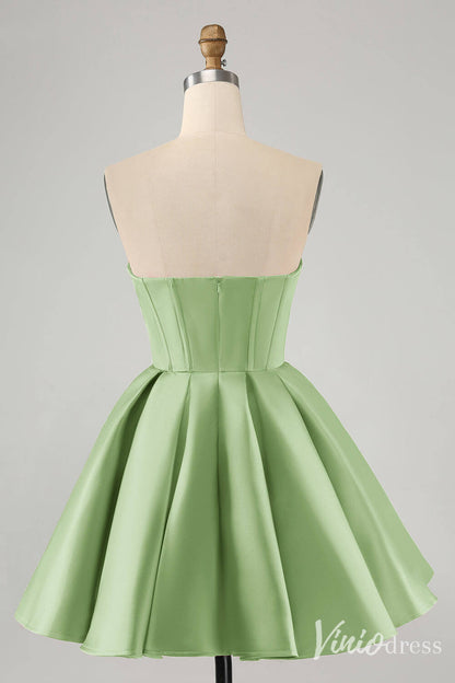 Cute Fuchsia Sweetheart Homecoming Dresses A Line Satin Back to School Dress S24016-prom dresses 2025 -Viniodress-Fuchsia-Custom Size-