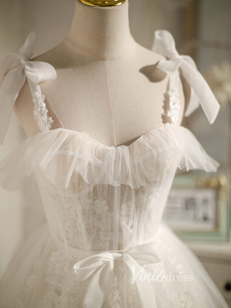 Cute Homecoming Dresses Sweetheart Neck Graduation Dress with Bow SD1458-Dresses 2025 -Viniodress-Ivory-Custom Size-