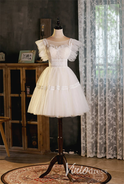 Cute Lacy Homecoming Dresses A-line Short Graduation Dress SD1449 –  Viniodress