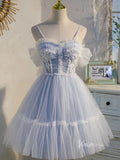 Cute Light Blue Tulle Homecoming Dresses with Bow SD1368-Homecoming Dresses-VINIODRESS-Viniodress