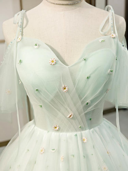 Cute Mint Lace Homecoming Dresses Off Shoulder Sleeve Graduation Dress SD1381-Homecoming Dresses 2025 -VINIODRESS-US2-Mint-