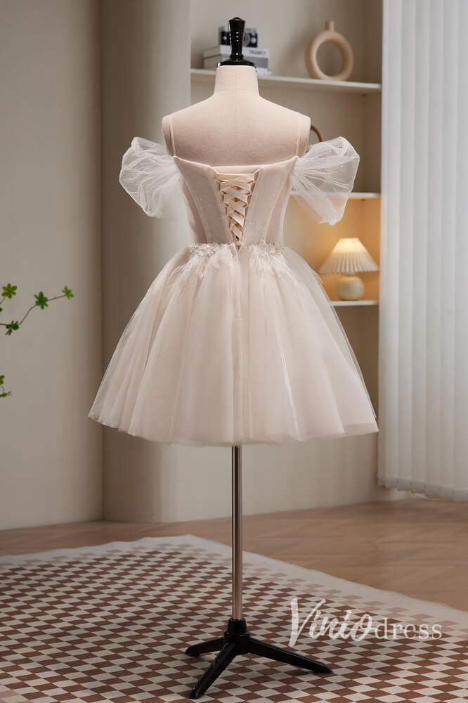 Cute Off the Shoulder Homecoming Dresses Short Prom Dress with Feather Viniodress Cute Off the Shoulder Homecoming Dresses Short Prom Dress with Feather Viniodress