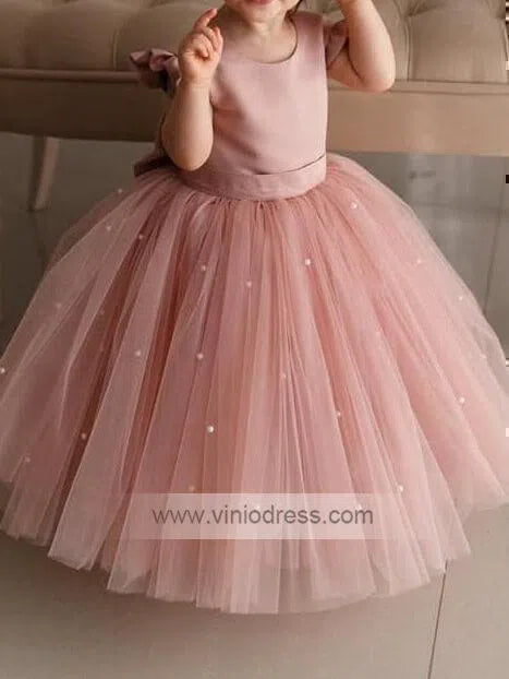 Cute Pink Tulle Flower Girl Dresses GL1025-flower girl dresses 2025 -Viniodress-Pink-Custom Size-