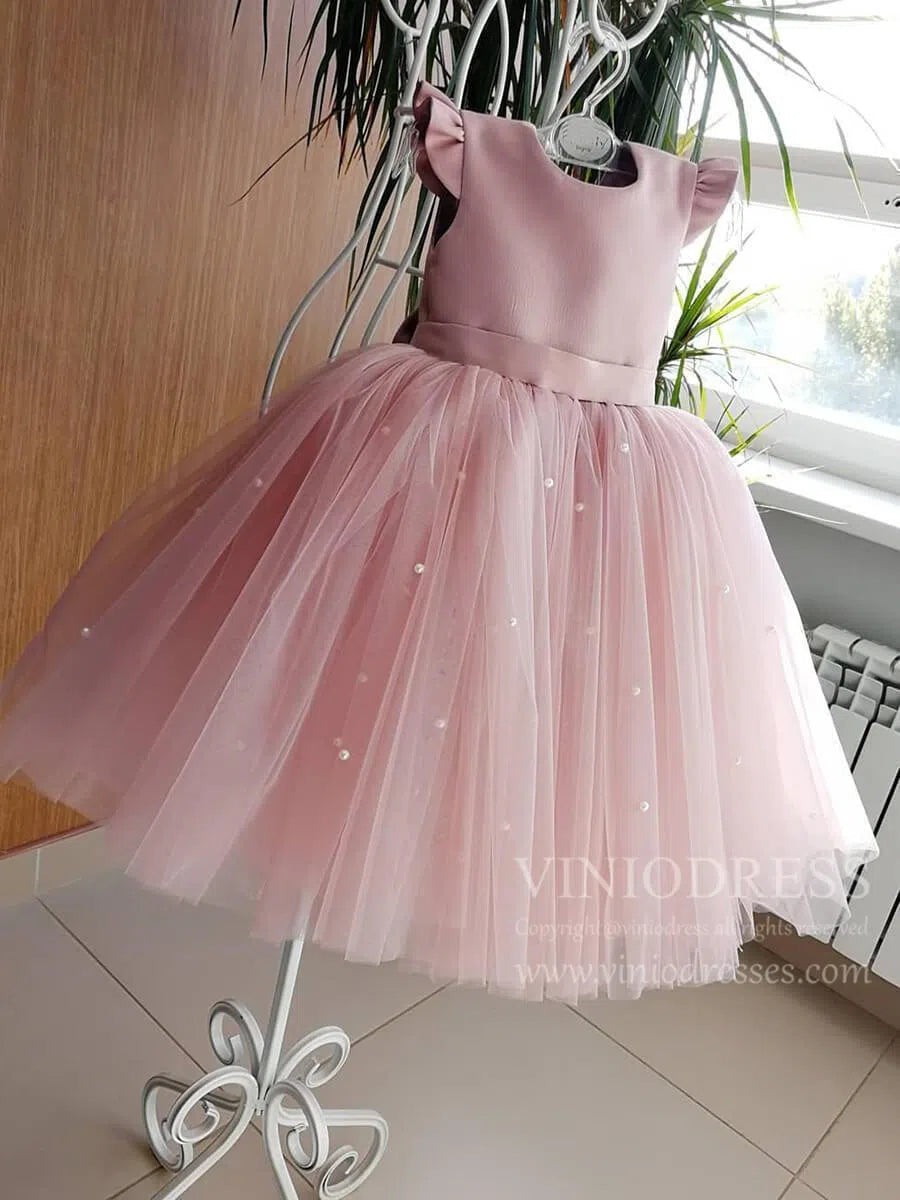Cute Pink Tulle Flower Girl Dresses GL1025-flower girl dresses 2025 -Viniodress-Pink-Custom Size-