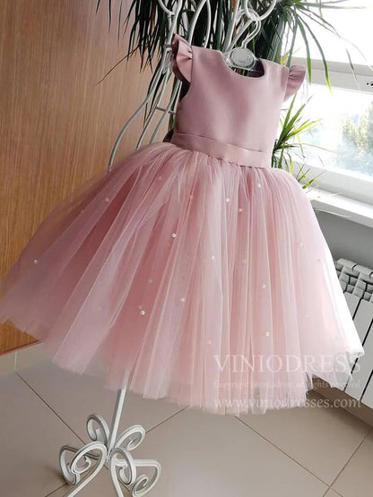 Cute Pink Tulle Flower Girl Dresses GL1025-flower girl dresses 2025 -Viniodress-Pink-Custom Size-