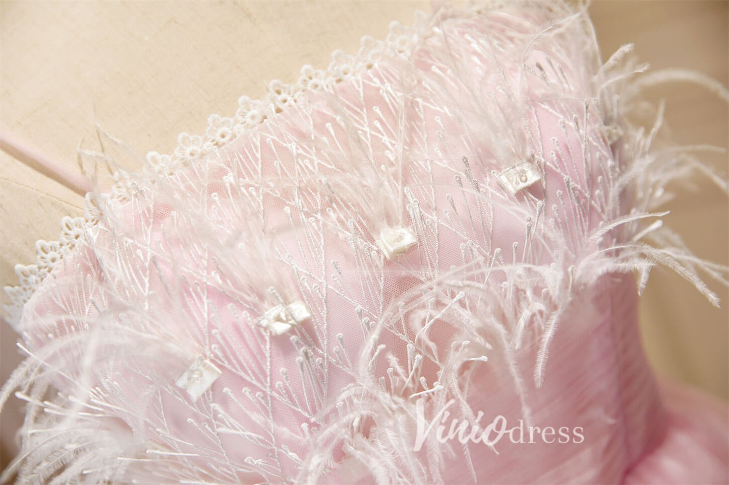 Cute Pink Tulle Hoco Dresses Spaghetti Strap Graduation Dresses SD1534-Dresses 2025 -Viniodress-Blush-Custom Size-