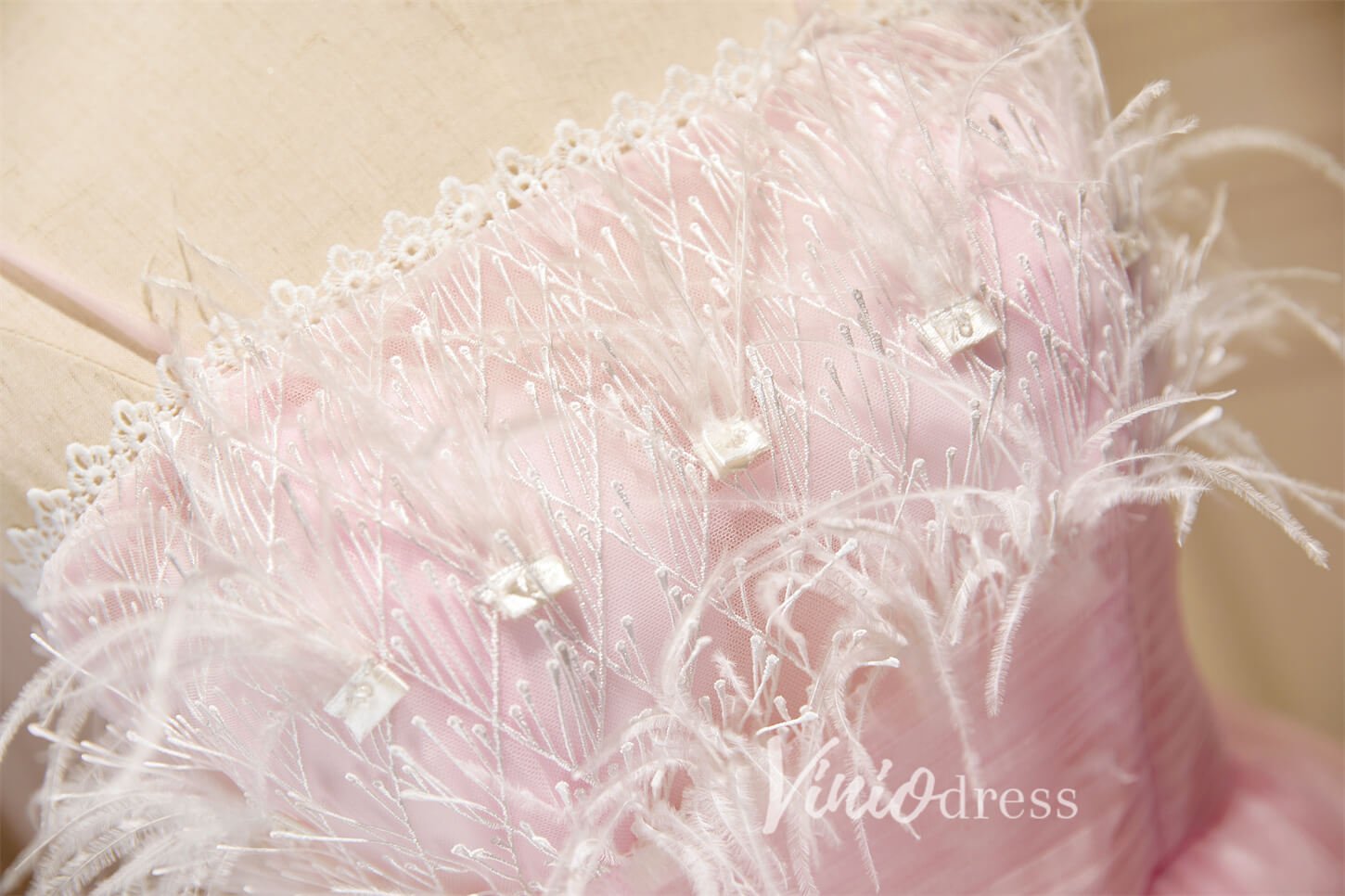 Cute Pink Tulle Hoco Dresses Spaghetti Strap Graduation Dresses SD1534-Dresses 2025 -Viniodress-Blush-Custom Size-