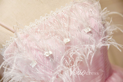 Cute Pink Tulle Hoco Dresses Spaghetti Strap Graduation Dresses SD1534-Dresses 2025 -Viniodress-Blush-Custom Size-