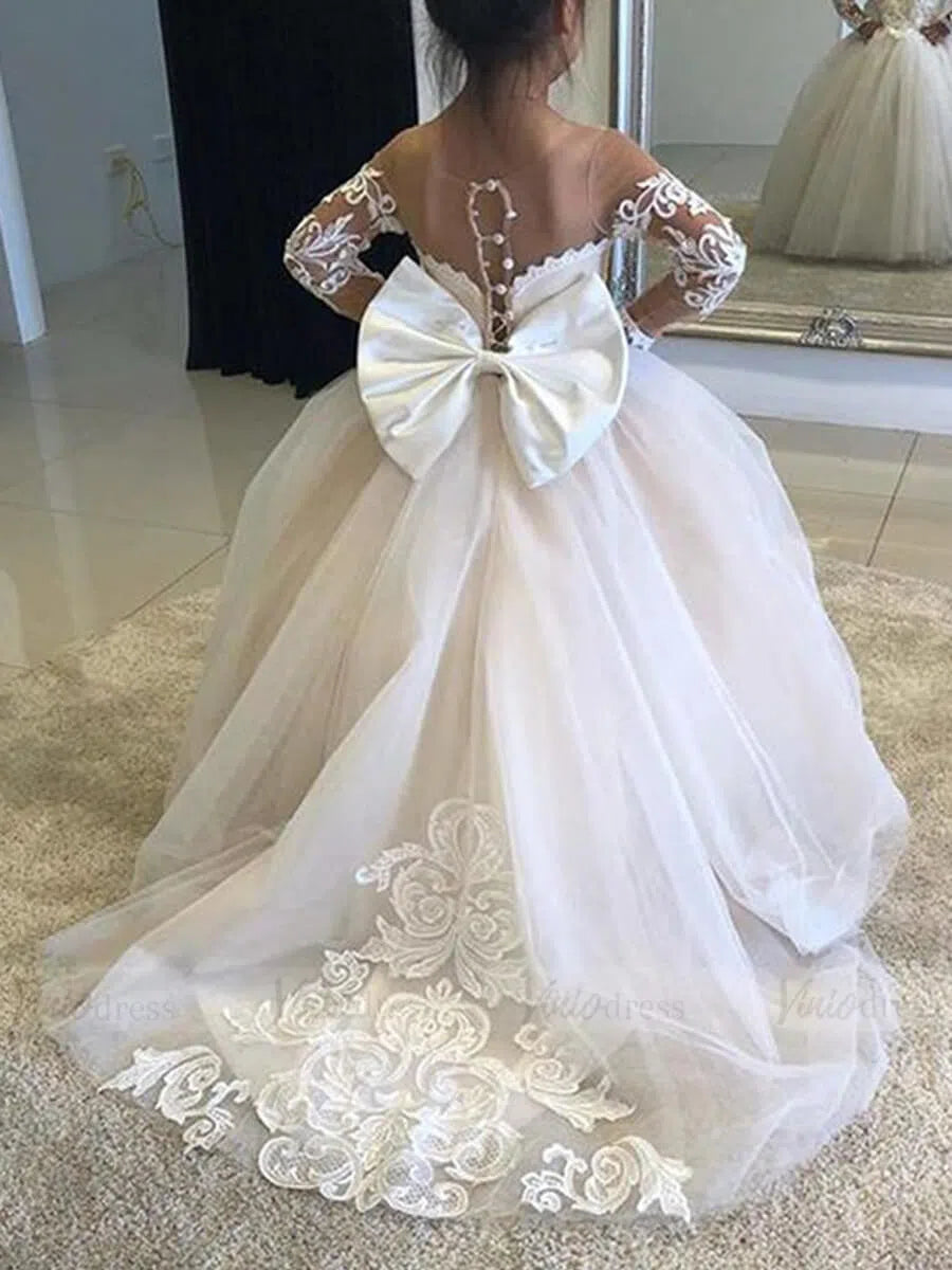 Ivory champagne flower girl dresses on sale