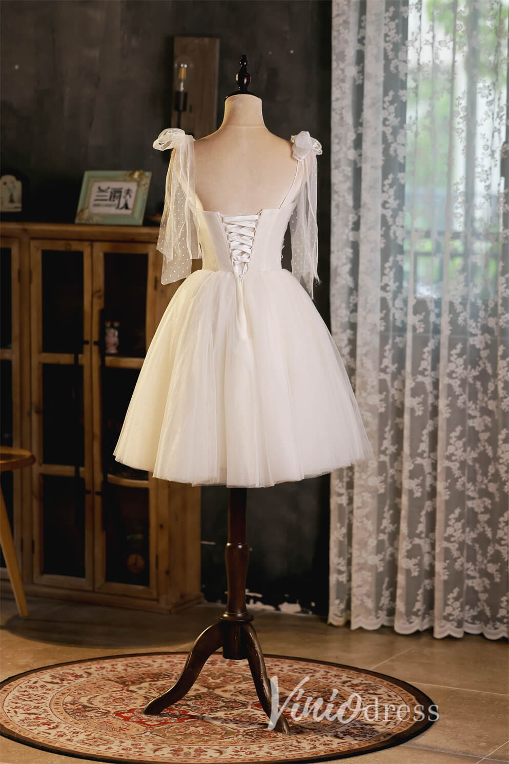 Cute Short Graduation Dress Tulle Homecoming Dresses SD1447-Homecoming Dresses 2025 -VINIODRESS-Ivory-Custom Size-