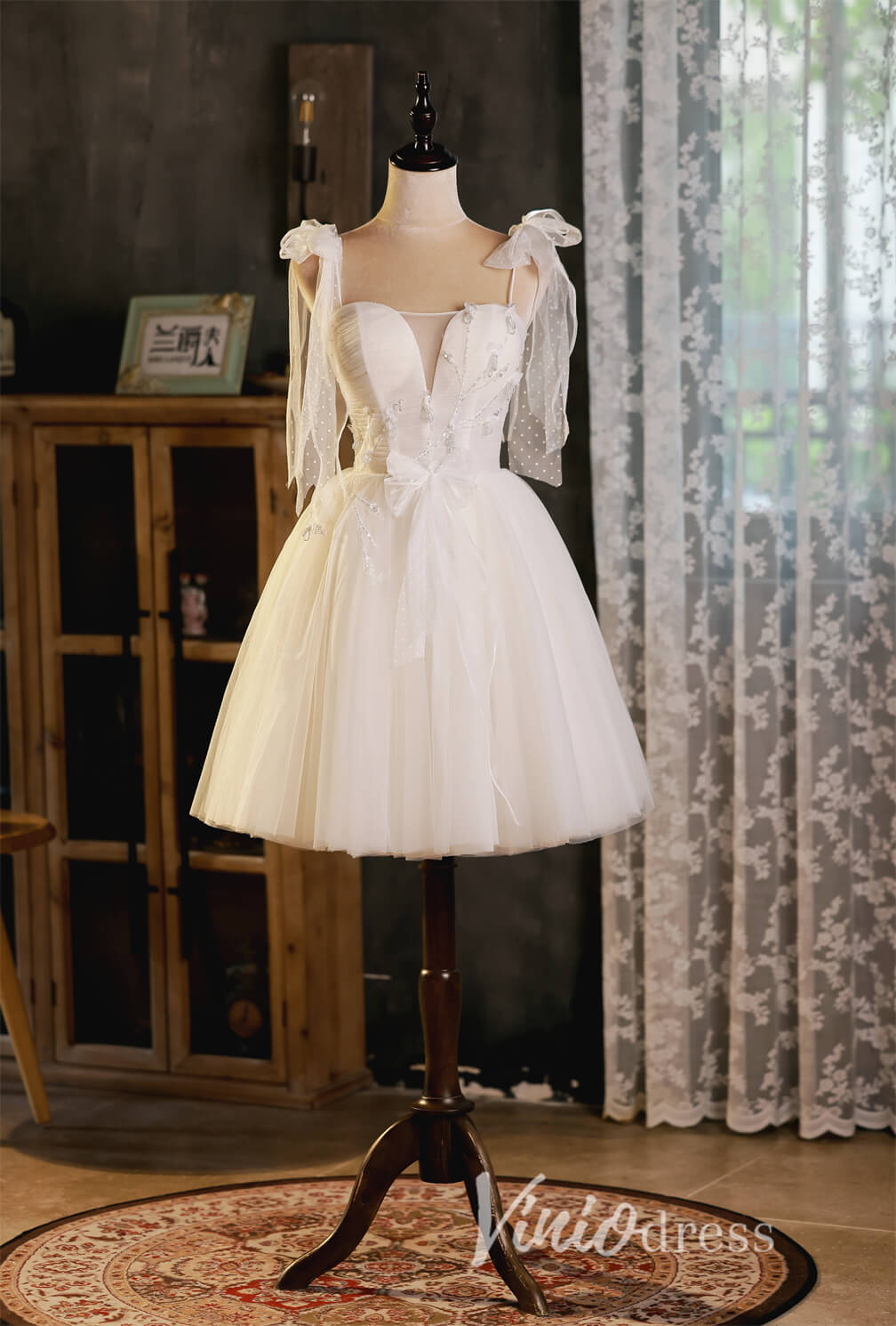 Cute Short Graduation Dress Tulle Homecoming Dresses SD1447-Homecoming Dresses 2025 -VINIODRESS-Ivory-Custom Size-