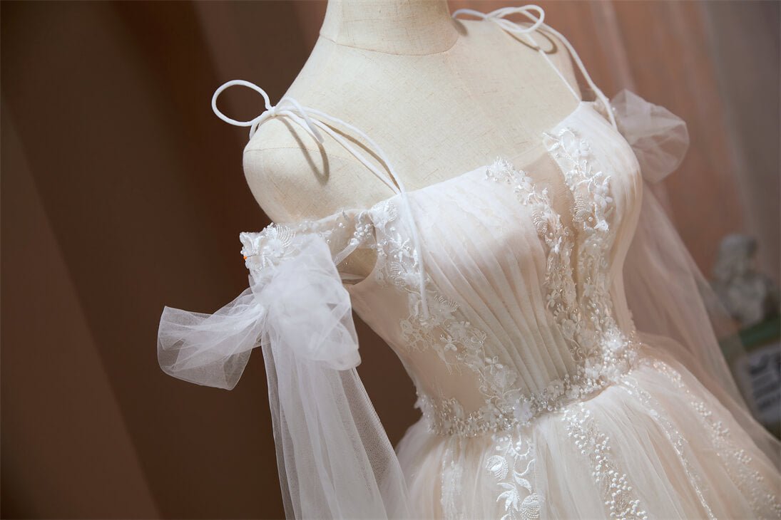 Cute Tulle Homecoming Dresses Cape Sleeve Graduation Dress SD1508-Dresses 2025 -Viniodress-Ivory-Custom Size-