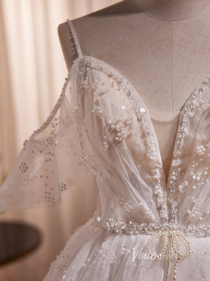 Cute Tulle Short Homecoming Dresses Spaghetti Strap Long Graduation Dress BJ006-prom dresses 2025 -Viniodress-Short-Champagne-Custom Size