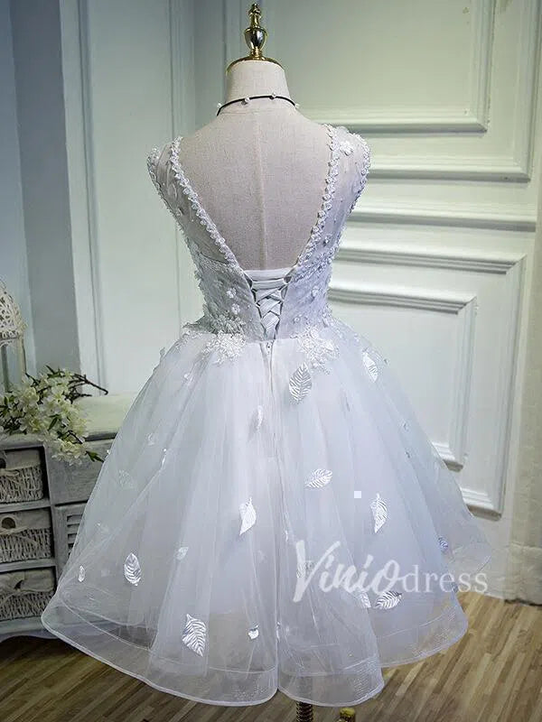 Cute White Homecoming Dresses SD1015-Homecoming Dresses 2025 -Viniodress-Ivory-Custom Size-