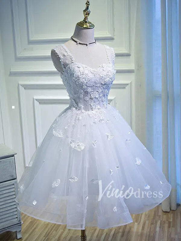 Cute White Homecoming Dresses SD1015-Homecoming Dresses 2025 -Viniodress-Ivory-Custom Size-