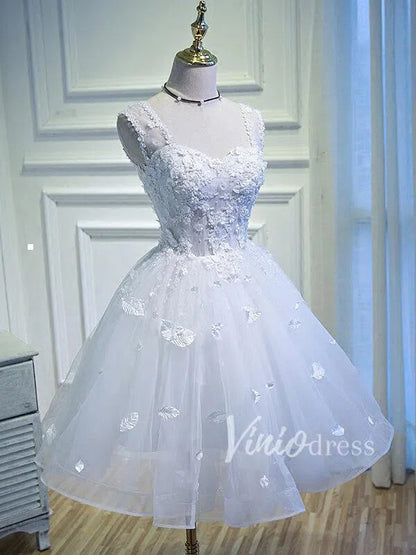 Cute White Homecoming Dresses SD1015-Homecoming Dresses 2025 -Viniodress-Ivory-Custom Size-