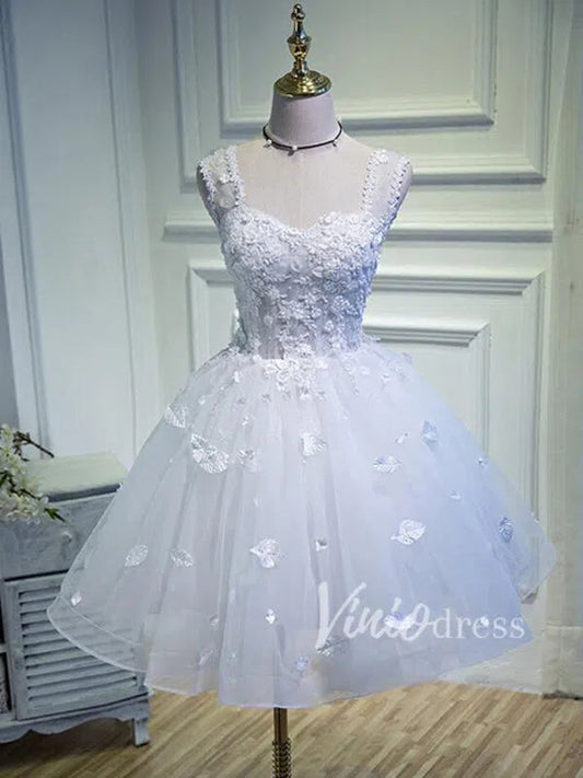 Cute White Homecoming Dresses SD1015-Homecoming Dresses 2025 -Viniodress-Ivory-Custom Size-