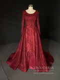 Dark Red Floral Sheath Prom Dresses with Overskirt FD1089-prom dresses-Viniodress-Viniodress