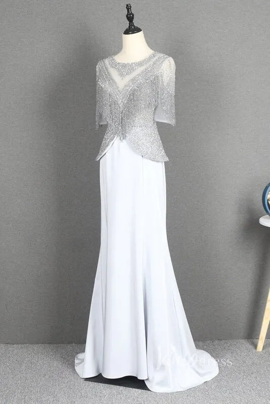 Dark Red Sheath Prom Dresses Beaded Mother of Bride Dress FD2778B-Evening Dresses 2025 -Viniodress-Dark Red-US 2-