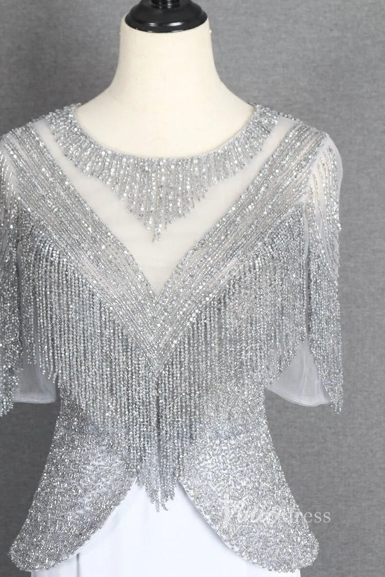 Dark Red Sheath Prom Dresses Beaded Mother of Bride Dress FD2778B-Evening Dresses 2025 -Viniodress-Dark Red-US 2-