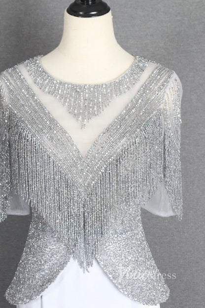 Dark Red Sheath Prom Dresses Beaded Mother of Bride Dress FD2778B-Evening Dresses 2025 -Viniodress-Dark Red-US 2-