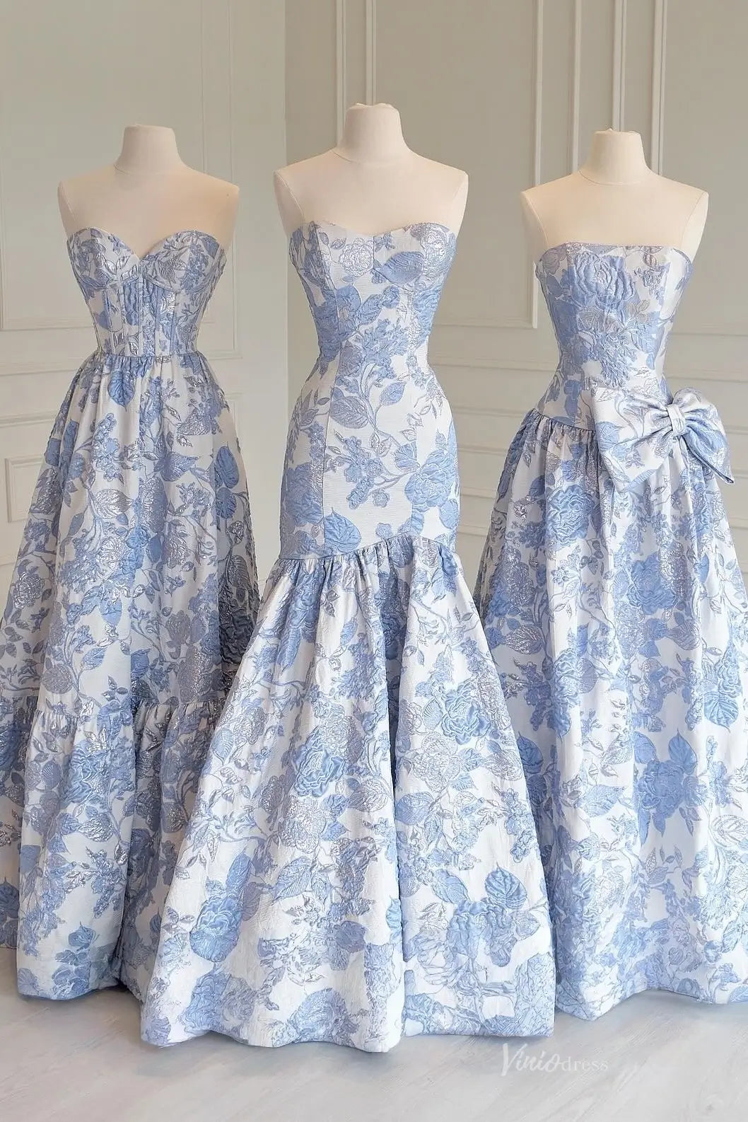 Dreamy Lavender Floral Jacquard Mermaid Prom Dress with Strapless Sweetheart & Ruffle Hem – JC022-prom dresses 2026-Viniodress-Lavender-Custom Size-