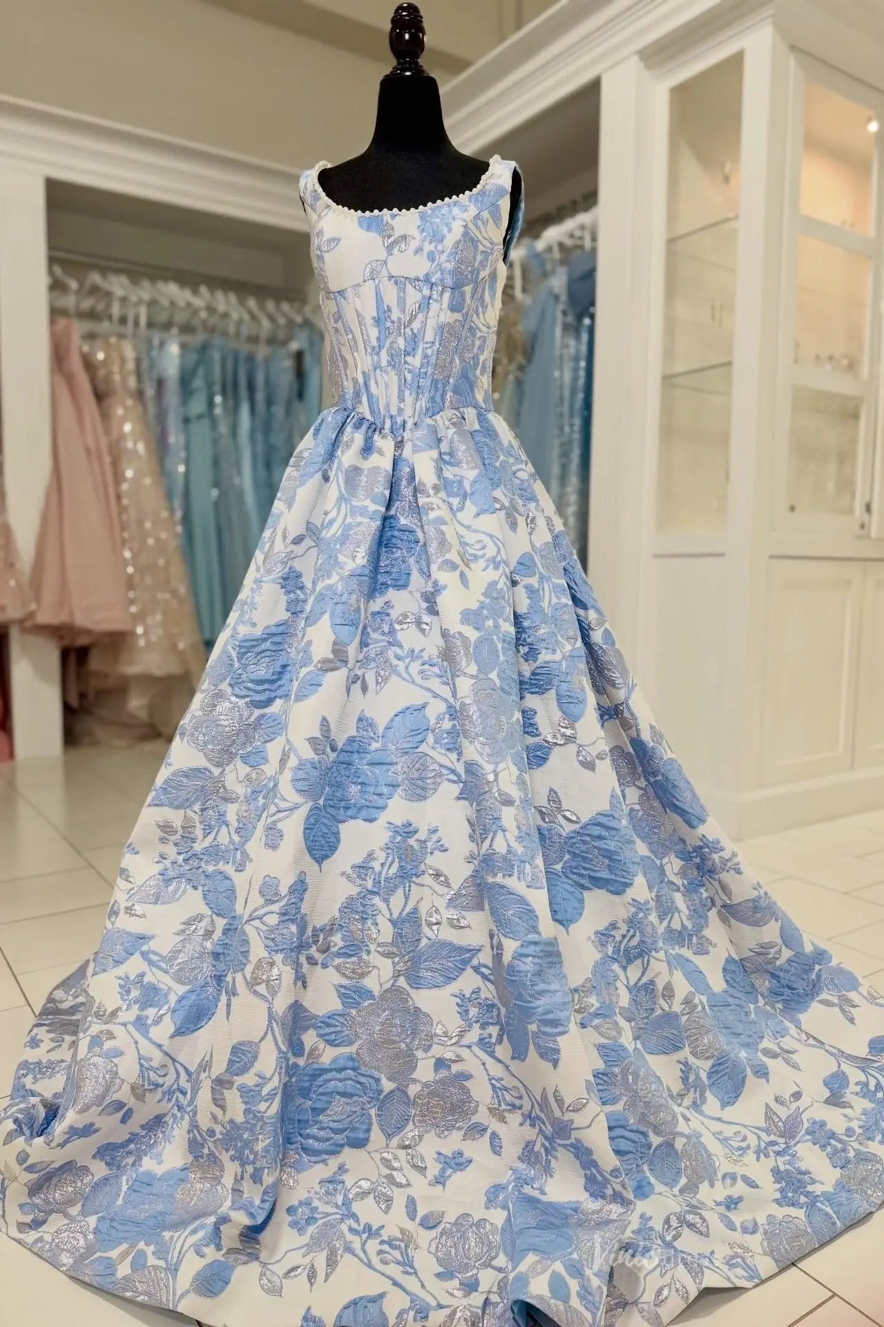 JC043-prom dresses 2026-Viniodress-Dusty Blue-Custom Size-