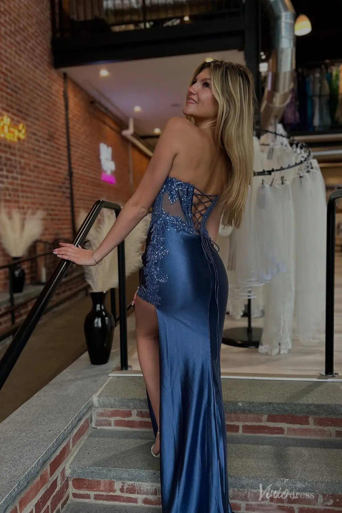 SS203-Prom Dresses 2026-Viniodress-Navy-Custom Size-