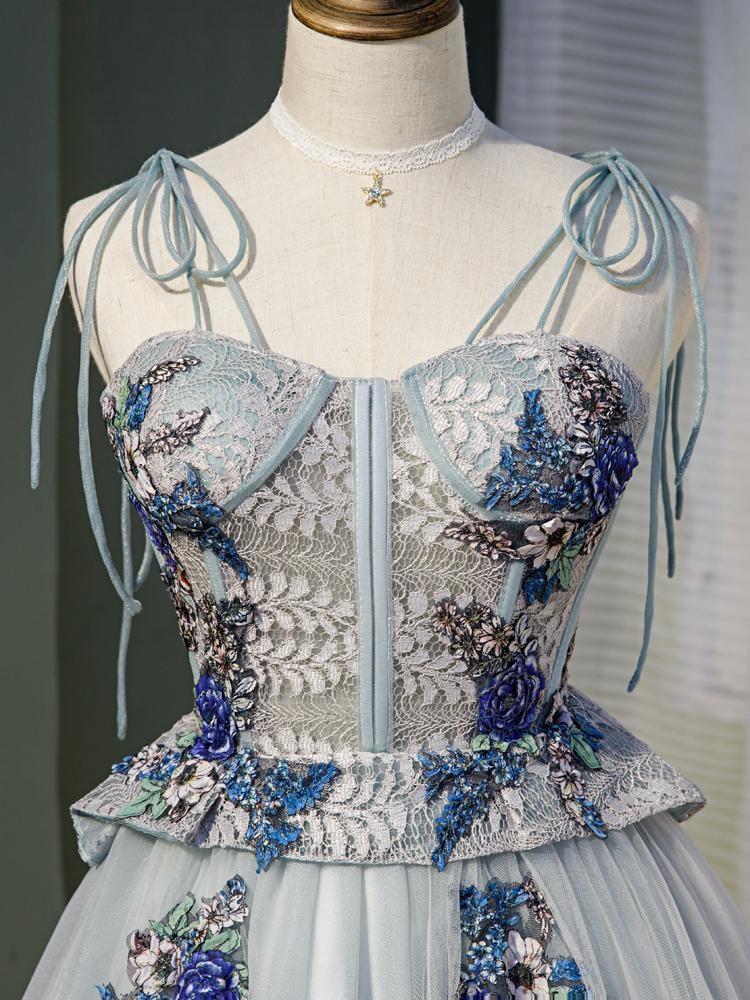 Dusty Blue Short Homecoming Dresses Lace Appliced Party Dress SD1380-Homecoming Dresses 2025 -VINIODRESS-US2-Dusty Blue-Short