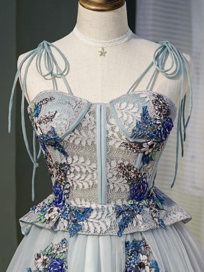 Dusty Blue Short Homecoming Dresses Lace Appliced Party Dress SD1380-Homecoming Dresses 2025 -VINIODRESS-US2-Dusty Blue-Short
