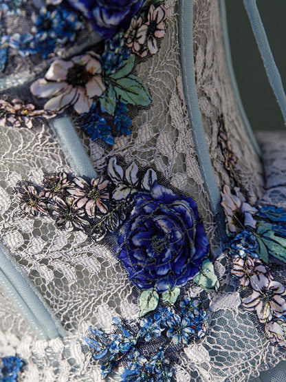 Dusty Blue Short Homecoming Dresses Lace Appliced Party Dress SD1380-Homecoming Dresses 2025 -VINIODRESS-US2-Dusty Blue-Short