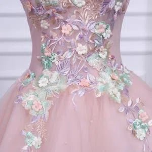 Dusty Pink Floral Homecoming Dress with Cape SD1388 VINIODRESS-Homecoming Dresses 2025 -VINIODRESS-Custom Size-Pink-