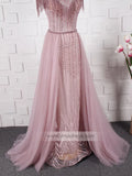 Dusty Rose Beaded Prom Dresses Sparkly Pageant Gown FD1434-prom dresses-Viniodress-Viniodress