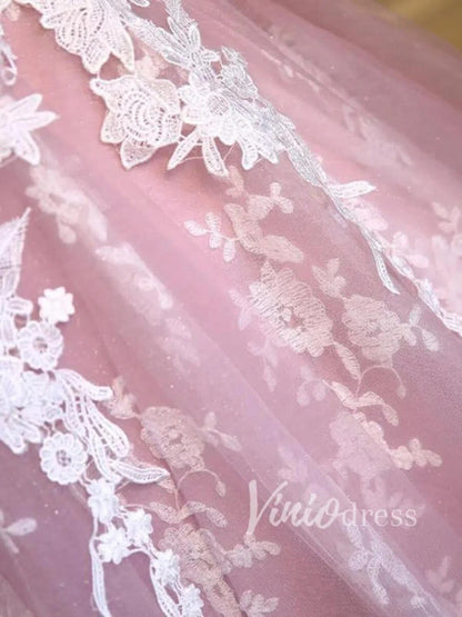 Dusty Rose Lace Homecoming Dresses SD1109-Homecoming Dresses 2025 -Viniodress-Dusty Rose-Custom Size-