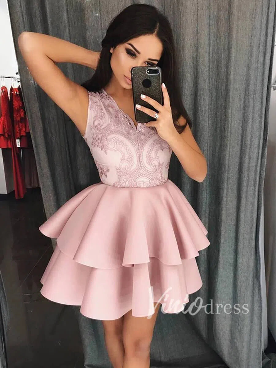 Short Prom Dresses 2025 Dusty Rose Mini Homecoming Dresses Cheap SD1084-homecoming dresses-Viniodress-Grey-Custom Size-Viniodress