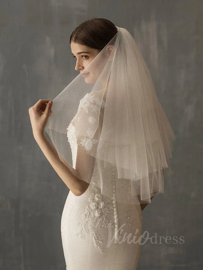 Elbow Length Wedding Veils Bridal Accessories AC1009-Bridal Veil 2025 -Viniodress-Ivory-