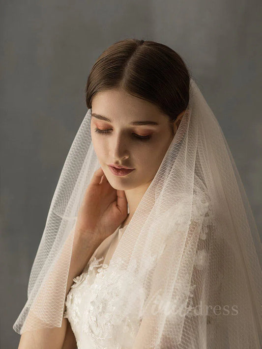 Elbow Length Wedding Veils Bridal Accessories AC1009-Bridal Veil 2025 -Viniodress-Ivory-
