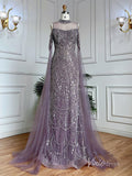 Elegant Beaded Evening Dresses Extra Long Sleeve Mother of the Bride Dresses AD1122