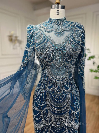 Elegant Beaded Evening Dresses Extra Long Sleeve Mother of the Bride Dresses AD1125-Evening Dresses 2025 -Viniodress-Pink-US 2-