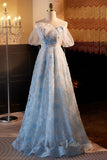 Elegant Beaded Floral Prom Dresses Off the Shoulder Evening Dress AD1056