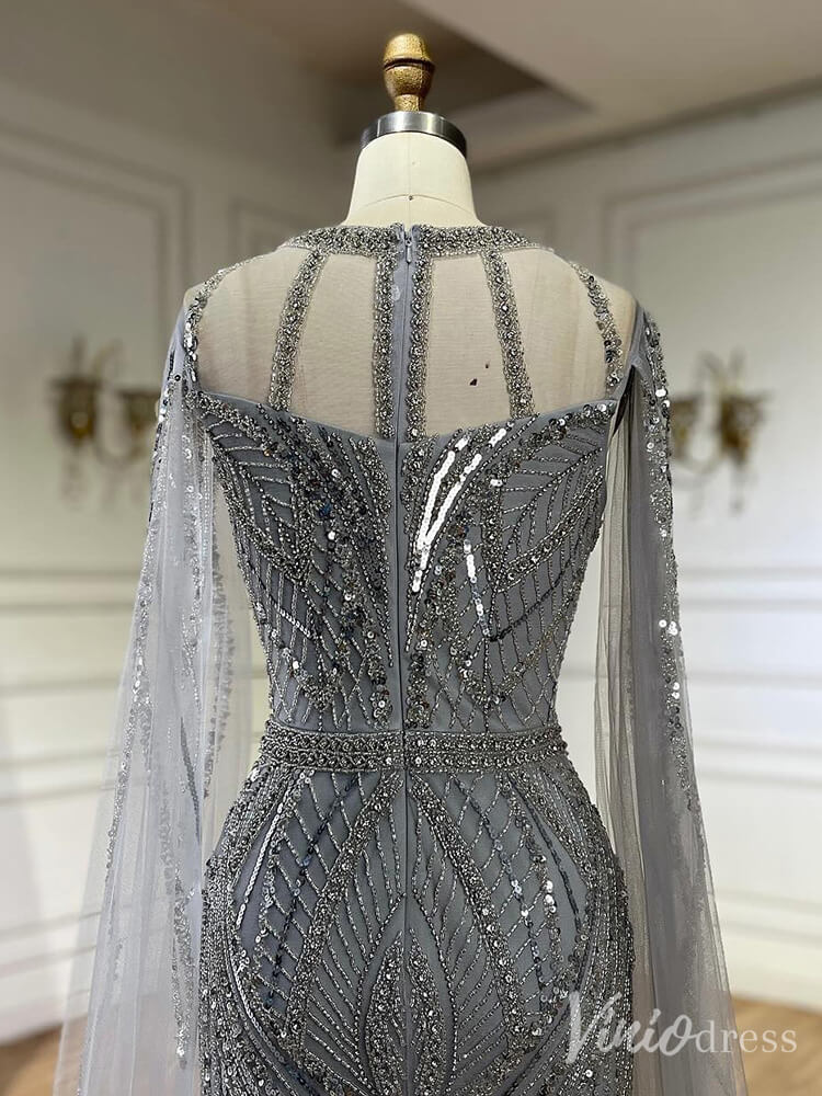 Elegant Beaded Lace Sheath Prom Dresses Extra Long Sleeve Pageant Dress 20213-Evening Dresses 2025 -Viniodress-Mauve-US 2-