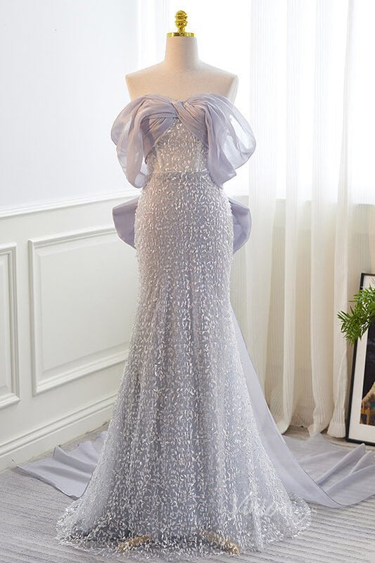 Elegant Beaded Mermaid Prom Dresses Off the Shoulder Evening Dress AD1092-prom dresses 2025 -Viniodress-As Picture-Custom Size-