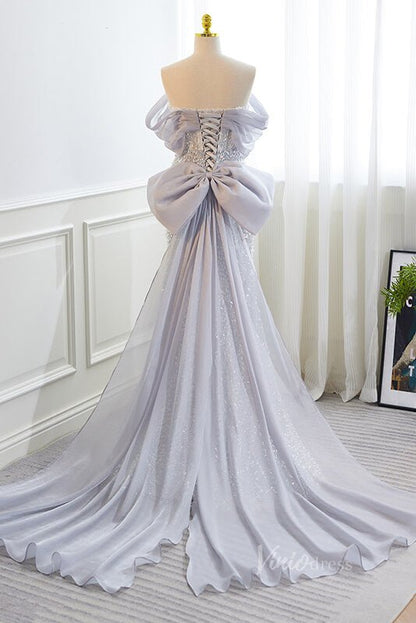 Elegant Beaded Mermaid Prom Dresses Off the Shoulder Evening Dress AD1092-prom dresses 2025 -Viniodress-As Picture-Custom Size-