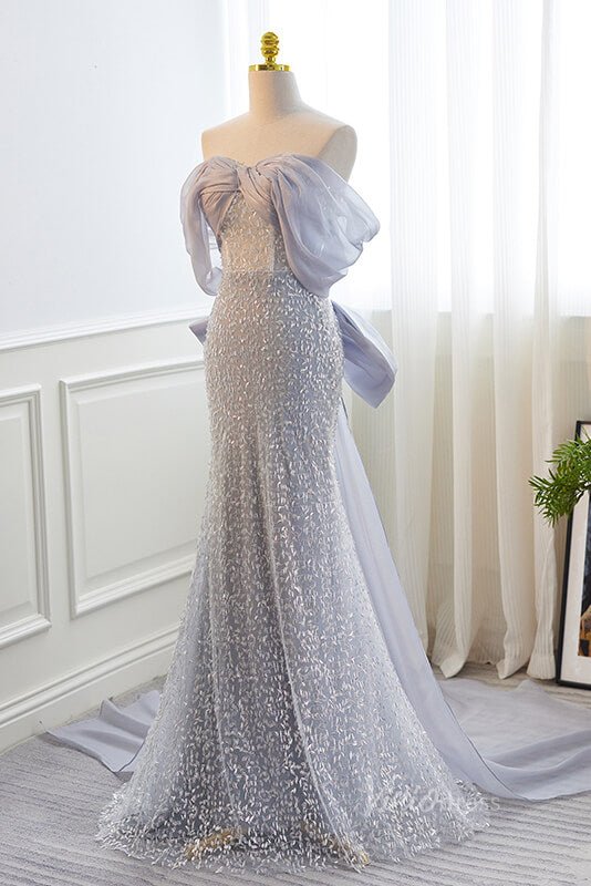 Elegant Beaded Mermaid Prom Dresses Off the Shoulder Evening Dress AD1092-prom dresses 2025 -Viniodress-As Picture-Custom Size-